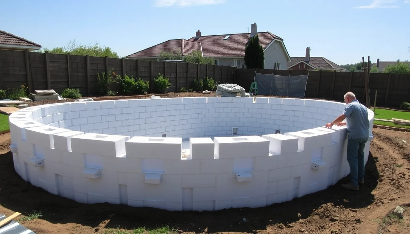 Construction piscine en blocs polystyrène